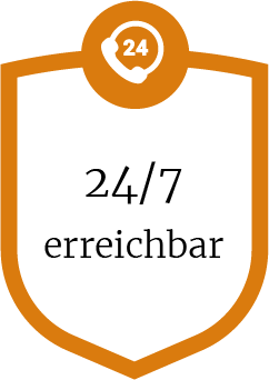 24/7 telefonisch erreichbar